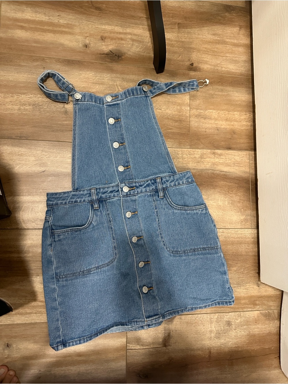 PacSun Blue Denim Button-Front Overall Skirt